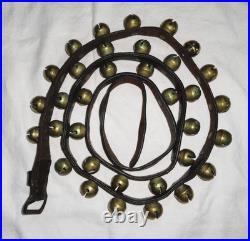 34 Brass Horse Sleigh Bells Pat May 14 1879 91 Leather Strap withBuckle