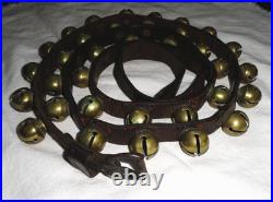 34 Brass Horse Sleigh Bells Pat May 14 1879 91 Leather Strap withBuckle