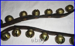 34 Brass Horse Sleigh Bells Pat May 14 1879 91 Leather Strap withBuckle