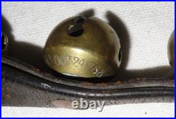 34 Brass Horse Sleigh Bells Pat May 14 1879 91 Leather Strap withBuckle