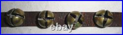 34 Brass Horse Sleigh Bells Pat May 14 1879 91 Leather Strap withBuckle