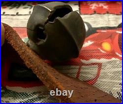 36 Antique No 2 BRASS PETAL SLEIGH BELLS on 84 Leather Strap