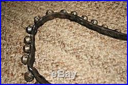 36 Sleigh Bells Antique Graduated Sizes Brass 90 Leather Strap Nice Sound #1