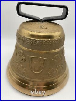 3 1/2 Vintage Swiss Brass Cow Bell Gusset Uetendorf A