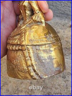 3 Vintage Bronze Brass Bells, Lady AQVILA AGNVS X PELICANVS LEO England Milk Jug