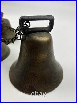 3 antique brass cow bells 1878 Saignelegier Chantel Fondeur