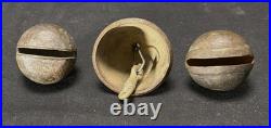 3x Indian S. E. Asian Antique Bronze Crotal & Clapper Bells (AHB)