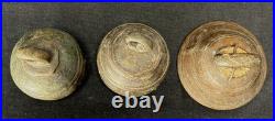 3x Indian S. E. Asian Antique Bronze Crotal & Clapper Bells (AHB)