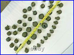 45 Primitive Vintage Assorted Size Sleigh Bells Brass Metal Original Patina Lot