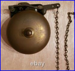 4 Antique Brass Pull Chain Bell Excellent Working Condition LOUD