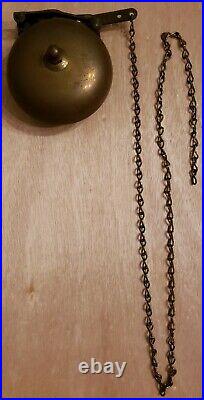 4 Antique Brass Pull Chain Bell Excellent Working Condition LOUD