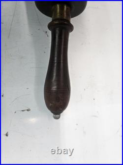 4 Antique Hand Held Country School Brass Bell with Wooden Handle Lot