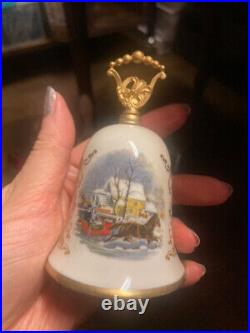 50 Lot Vintage Bell Metal Glass Ceramic Porcelain Viking Hummel Currier Ives MCM