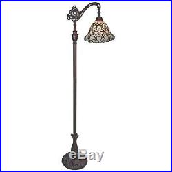 62 in. Tiffany Style Floor Lamp with Adjustable Shade by Amora Lighting