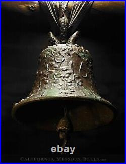 6 1/2 SPANISH COLONIAL BELL, Vtg Large Old Antique Bronze Mission Style Decor