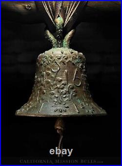 6 1/2 SPANISH COLONIAL BELL, Vtg Large Old Antique Bronze Mission Style Decor