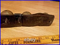 6 Antique Solid Brass Sleigh Bells Harness Leather Strap Holiday Christmas Horse