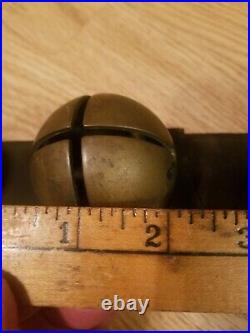 6 Antique Solid Brass Sleigh Bells Harness Leather Strap Holiday Christmas Horse