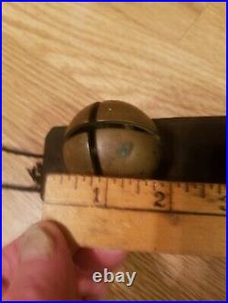 6 Antique Solid Brass Sleigh Bells Harness Leather Strap Holiday Christmas Horse