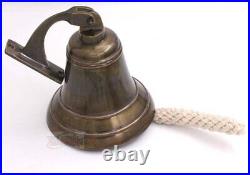 6 Solid Brass Bell Quality Marine Wall Mounted Ship Old Antique Finished Hangin