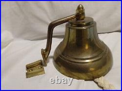 6 Vintage Nautical Antique Solid Brass Bell School Ship Farm Bar Pub Hanging