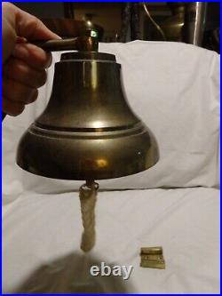 6 Vintage Nautical Antique Solid Brass Bell School Ship Farm Bar Pub Hanging