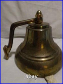 6 Vintage Nautical Antique Solid Brass Bell School Ship Farm Bar Pub Hanging