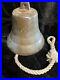 7.5lb Antique Brass Bell With Dinger10in Wide 9 1/2in Tall
