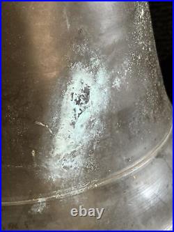 7.5lb Antique Brass Bell With Dinger10in Wide 9 1/2in Tall