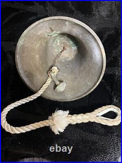 7.5lb Antique Brass Bell With Dinger10in Wide 9 1/2in Tall