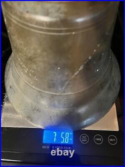 7.5lb Antique Brass Bell With Dinger10in Wide 9 1/2in Tall