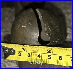 7 ANTIQUE GRADUATED BRASS SLEIGH Christmas Horse BELLS ON LEATHER STRAP 58