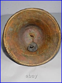 7 Antique Bronze Spanish Colonial Mission Bell 1881-XLNT Condition-7 Lbs