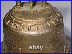 7 Antique Bronze Spanish Colonial Mission Bell 1881-XLNT Condition-7 Lbs