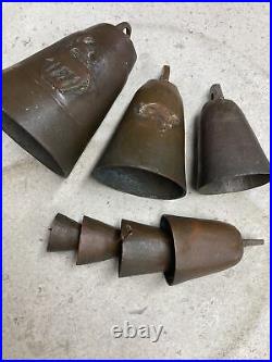 7 Nesting Bells? Deer Vintage Antique Metal Farm Animal 5.50 1.50 Brass