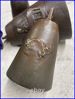 7 Nesting Bells? Deer Vintage Antique Metal Farm Animal 5.50 1.50 Brass