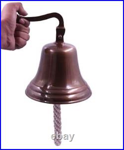 7inch Solid Brass Wall Mounted Ship Hanging Bell Antique Brass Bell for Recep