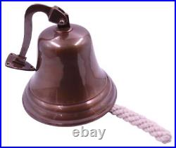 7inch Solid Brass Wall Mounted Ship Hanging Bell Antique Brass Bell for Recep