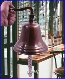 7inch Solid Brass Wall Mounted Ship Hanging Bell Antique Brass Bell for Recep