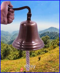 7inch Solid Brass Wall Mounted Ship Hanging Bell Antique Brass Bell for Recep