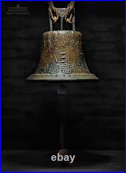 8 3/4 SPANISH COLONIAL BELL, Vtg Large Antique Bronze Mission Style Old Decor