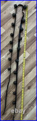 8' Antique 1800's Amish 18 Brass Sleigh Bell Petal Number Graduate 1.75 Harness