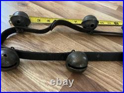 8' Antique 1800's Amish 18 Brass Sleigh Bell Petal Number Graduate 1.75 Harness