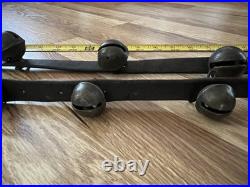 8' Antique 1800's Amish 18 Brass Sleigh Bell Petal Number Graduate 1.75 Harness