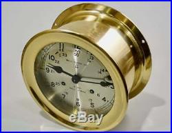 8 Day Ship Clock Navy Bell Strike Polished Brass Wind