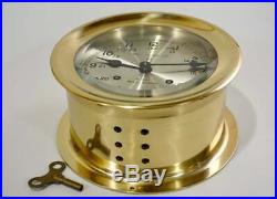 8 Day Ship Clock Navy Bell Strike Polished Brass Wind