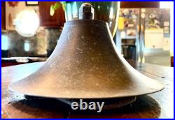 8 Hanging Wall Mount Bronze Brass Ship's Bell withWall Anchor, Original Patina