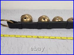 8 Vintage Slay Bells On Leather Strap