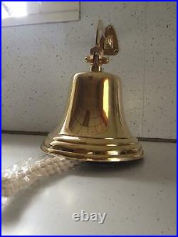 8 solid Brass US Navy Ship Bell Nautical Replica For Wall Hanging