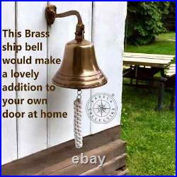 9 Antique Brass Bell Wall Mount Marine Hanging Ships Bell Nautical Home Decor